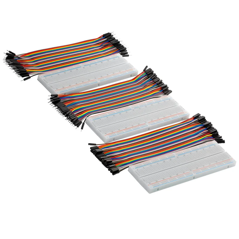 Breadboard Kit - 3x Jumper Wire m2m/f2m/f2f + 3er Set MB102 Breadbord kompatibel mit Arduino und Raspberry Pi