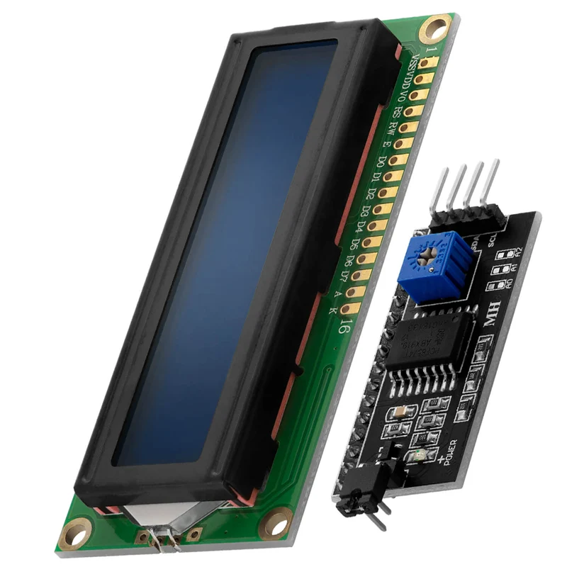 HD44780 1602 LCD Modul Display Bundle mit I2C Schnittstelle 2x16 Zeichen kompatibel mit Arduino und Raspberry Pi