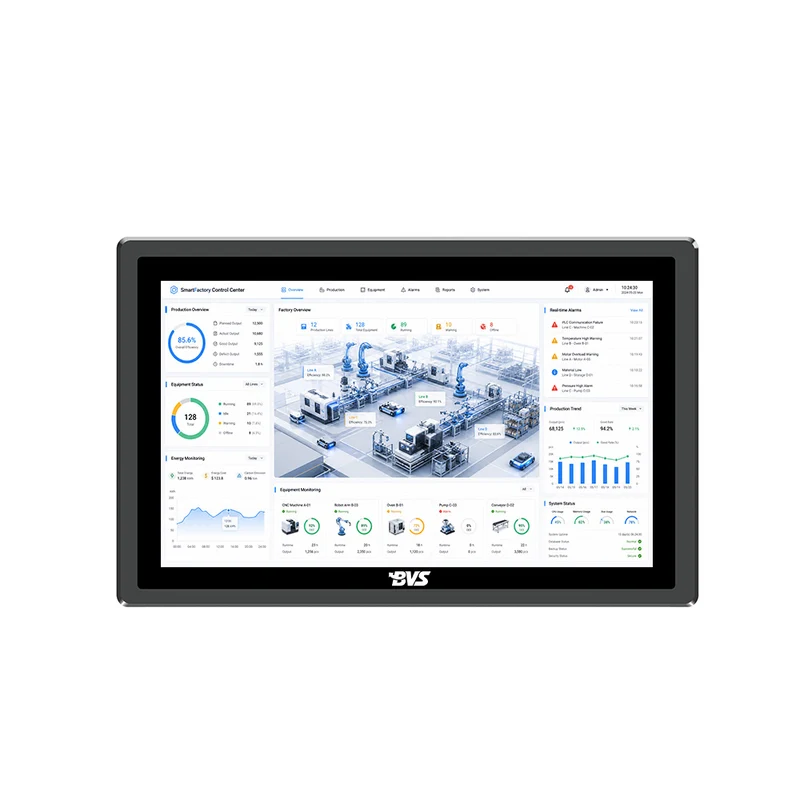BVS-QG190WL 19 inch Embedded Industrial Panel PC , Intel Core i5, 8GB+128GB, 1280×1024 Capacitive Touch, Fanless Aluminum Case, Windows 10 for HMI & Factory Control