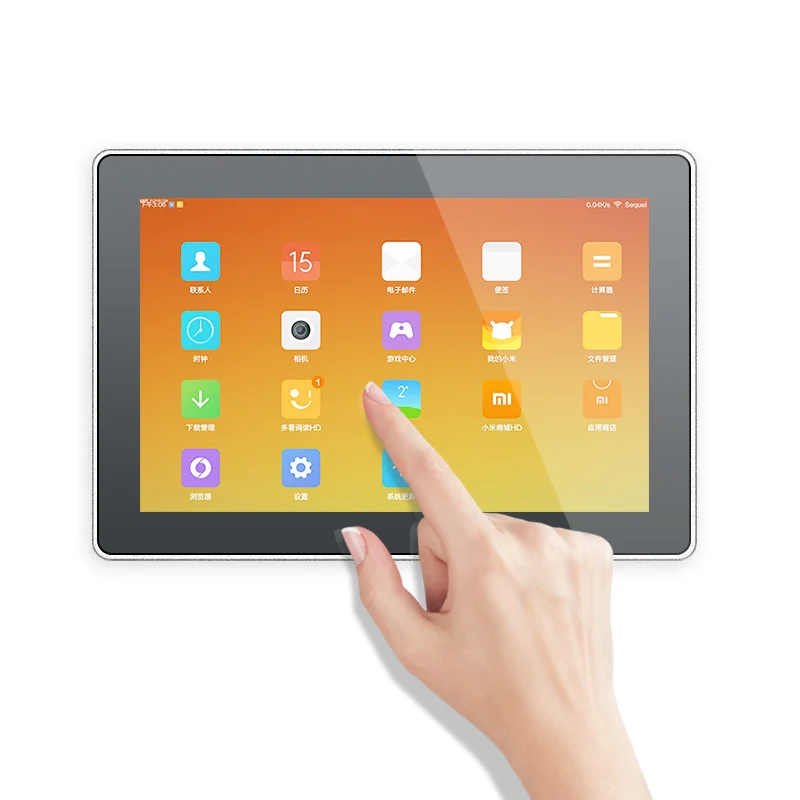 BVS-QR101 10.1-Inch Android Panel PC, RK3566/RK3568 Processor, Capacitive Touch, Black Metal Back Shell with Silver Metal Bezel, PoE LAN, Wall-Mount Smart Display Terminal