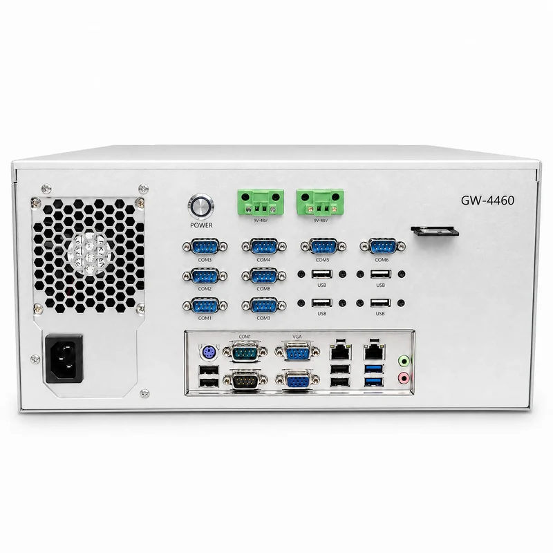 BVS GW-G Industrial Computer, Core i5 8th Gen, 8GB RAM 128GB SSD, Multi-I/O Fanless Industrial PC with 10 COM, 10 USB, Dual LAN and PCIe x16 for Machine Vision, CNC & Industrial Inspection