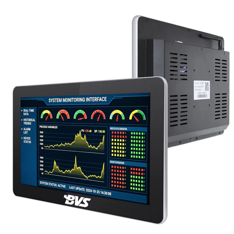 BVS-QW156 15.6 Inch High Brightness Industrial Touch Panel PC, Intel Core i5, 8GB RAM 128GB SSD, Fanless Windows Panel Computer with Metal Housing for Automation