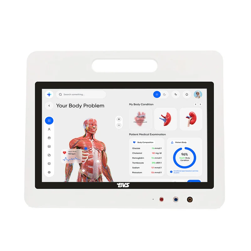 BVS-ZR133 V1.0 13.3" Android touch screen panel pc RK3288 2GB+32GB，HD,LAN,OTG interfaces Rechargeable Battery Medical Test Terminal