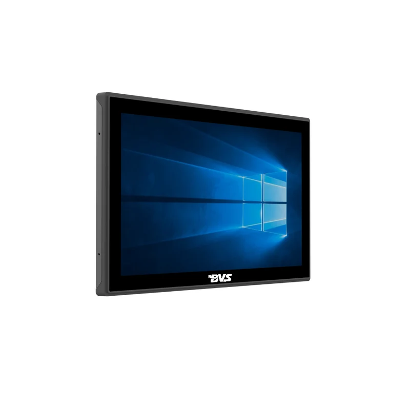BVS-QG185NL 18.5 inch Flush Mount Panel PC, Intel Core i5, 8GB+128GB, 1366×768 Capacitive Touch, LAN, HD+VGA, 4×USB, Fanless Aluminum Case, Windows 10 for HMI & Machine Control