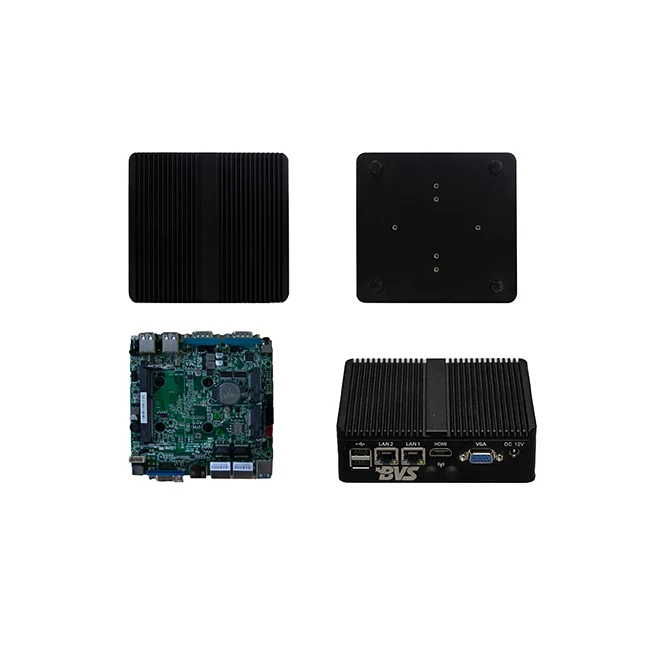 BVS GW-A Fanless Industrial Mini PC, Intel J1900/J4125/N2840 Processor, Dual LAN, HDMI & VGA, Dual RS232 COM, Metal Embedded Computer for Industrial Automation