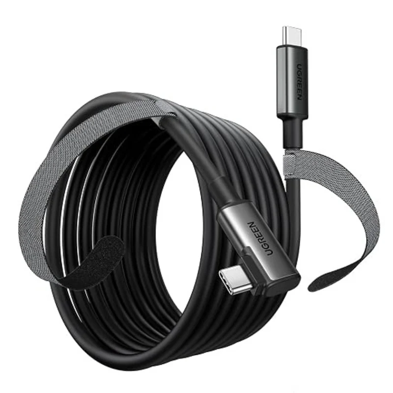 90629 UGREEN Right Angle USB-C to USB-C Link Cable 5m (Black)