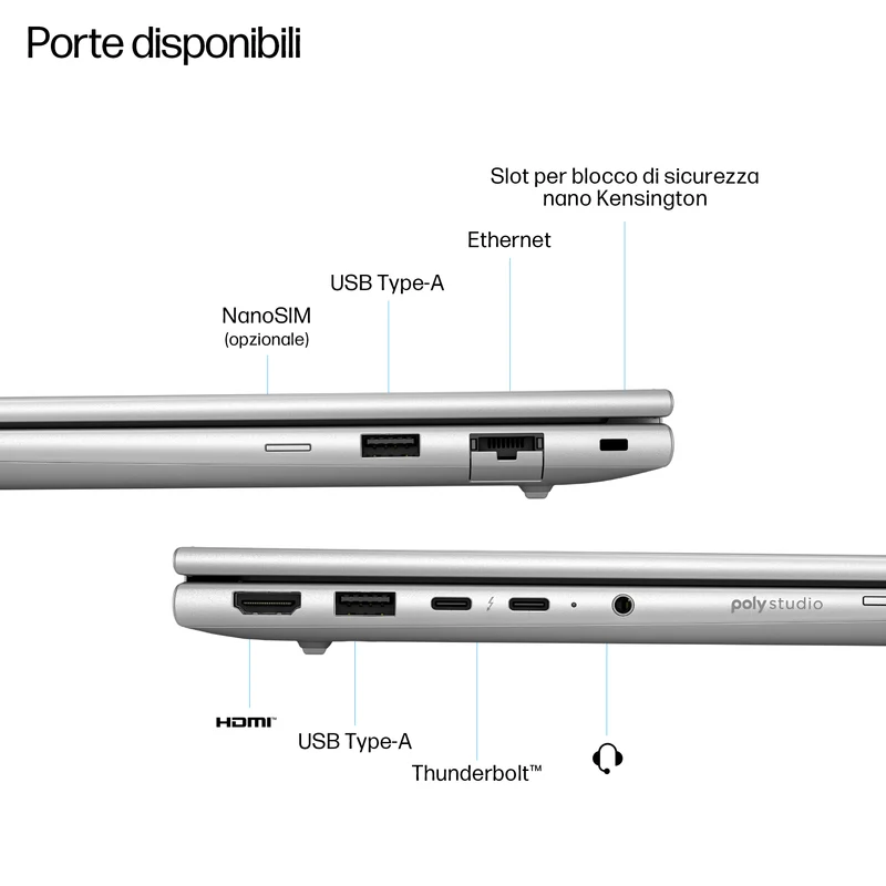 HP EliteBook 6 G1i 14 inch Notebook AI PC Intel Core Ultra 5 225U Computer portatile 35,6 cm (14") WUXGA 16 GB DDR5-SDRAM 512 GB SSD Wi-Fi 6E (802.11ax) Windows 11 Pro Argento