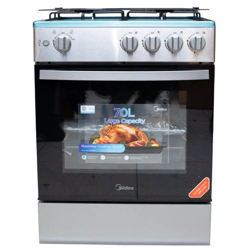 MIDEA 60X60 4 BURNERS GRILL GAS COOKER 24TMG4G081-S SILVER