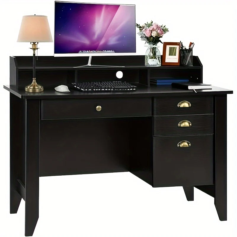 Computer Desk 47.5'' with 4 Drawers - Monitor Holder Home