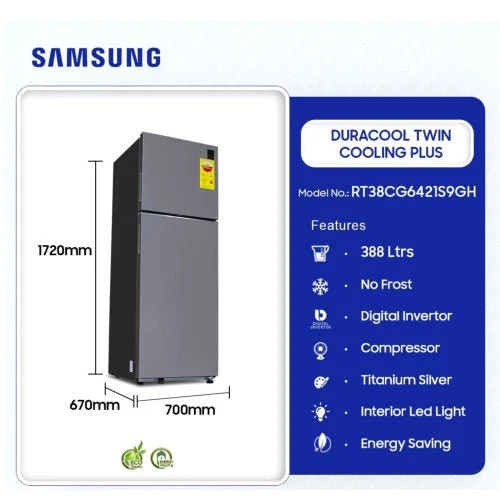 Samsung 388Ltrs Duracool Twin Cooling Plus Refrigerator