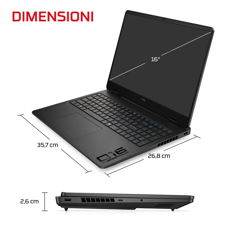 HP E4EW7EA laptop Intel Core Ultra 9 275HX 40,6 cm (16") 2.5K 32 GB DDR5-SDRAM NVIDIA GeForce RTX 5070 Wi-Fi 6 (802.11ax) FreeDOS AI PC Nero