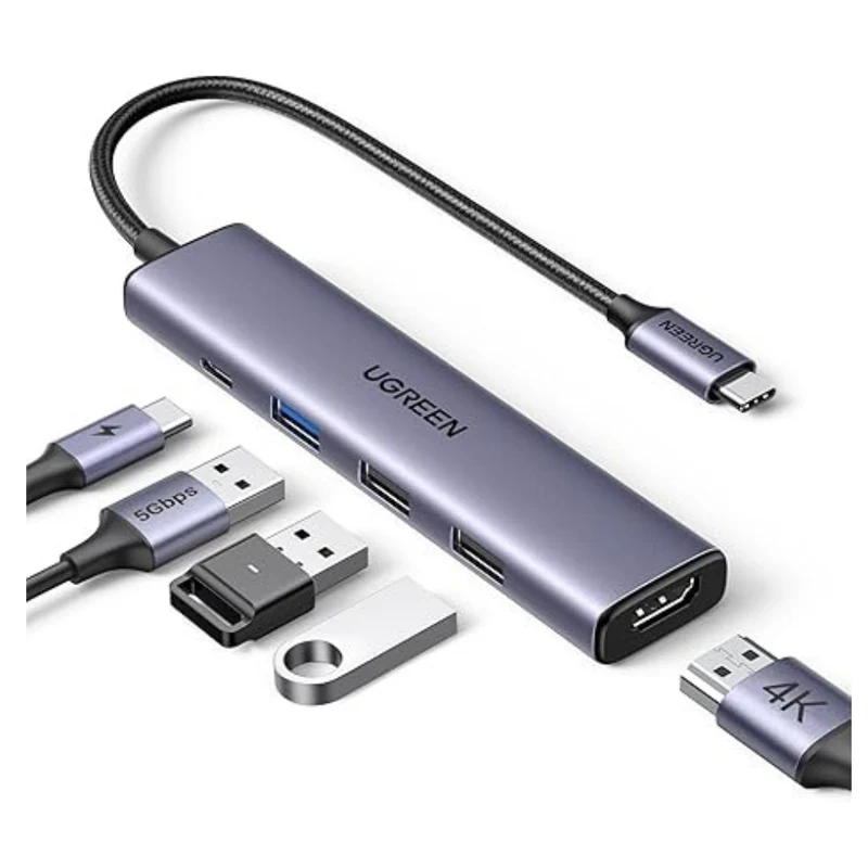 UGREEN 45520 USB-C to HDMI(4K@60Hz)+VGA+2*USB-C3.2+USB