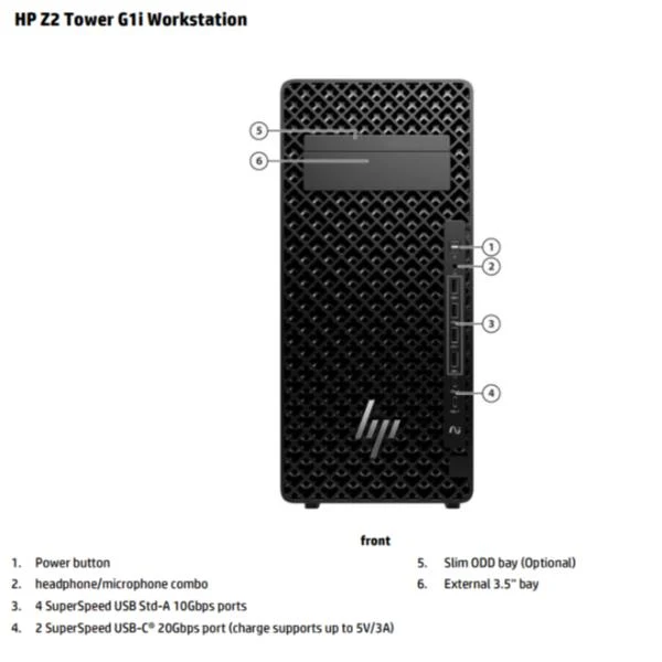 HP E26G0ET PC/stazione di lavoro 285K 32 GB DDR5-SDRAM 1 TB SSD Windows 11 Pro Tower AI Workstation, AI PC Nero