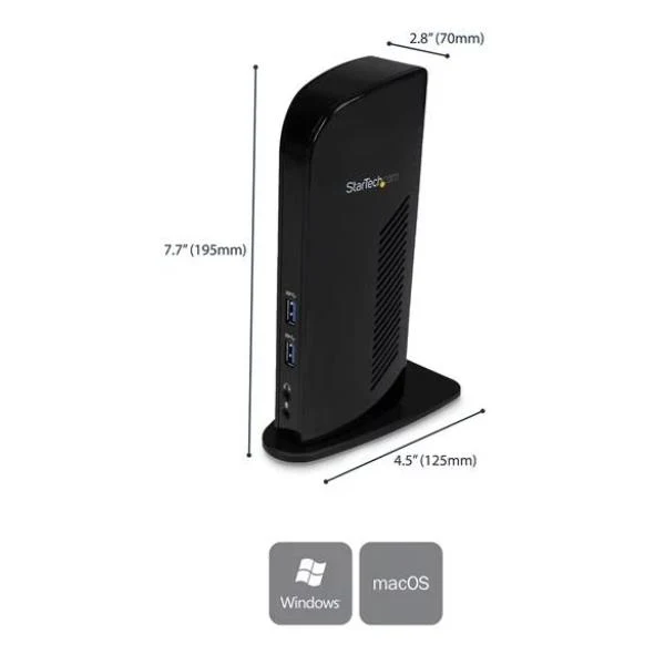 StarTech.com Docking station Universale USB 3.0 per laptop DVI HDMI - Dual-Monitor con Ethernet audio