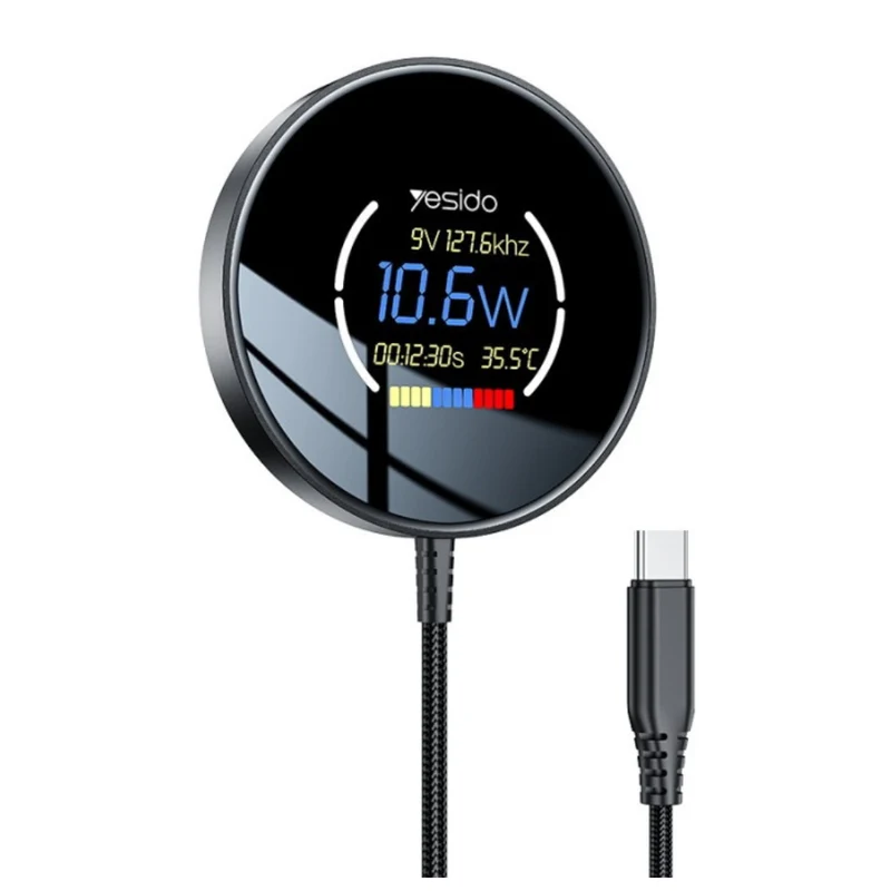 YESIDO Digital Display Magnetic Wireless Charger DS28