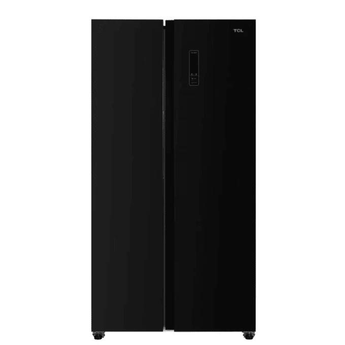 TCL 521L SIDE BY SIDE FRIDGE BLACK GLASS