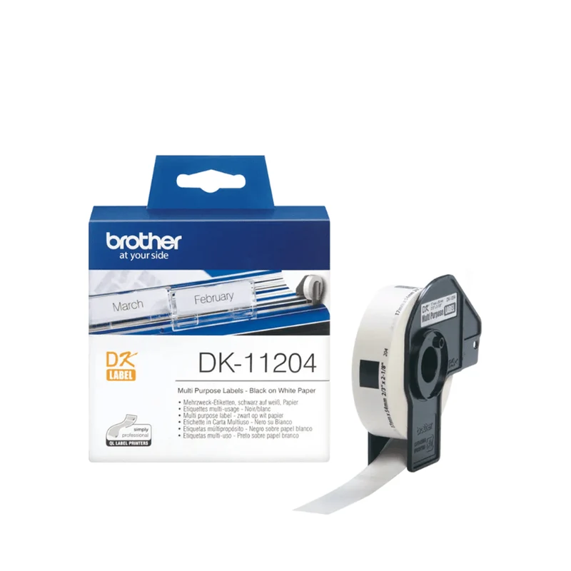 Brother DK-11204 P-Touch Black on White Multipurpose Label