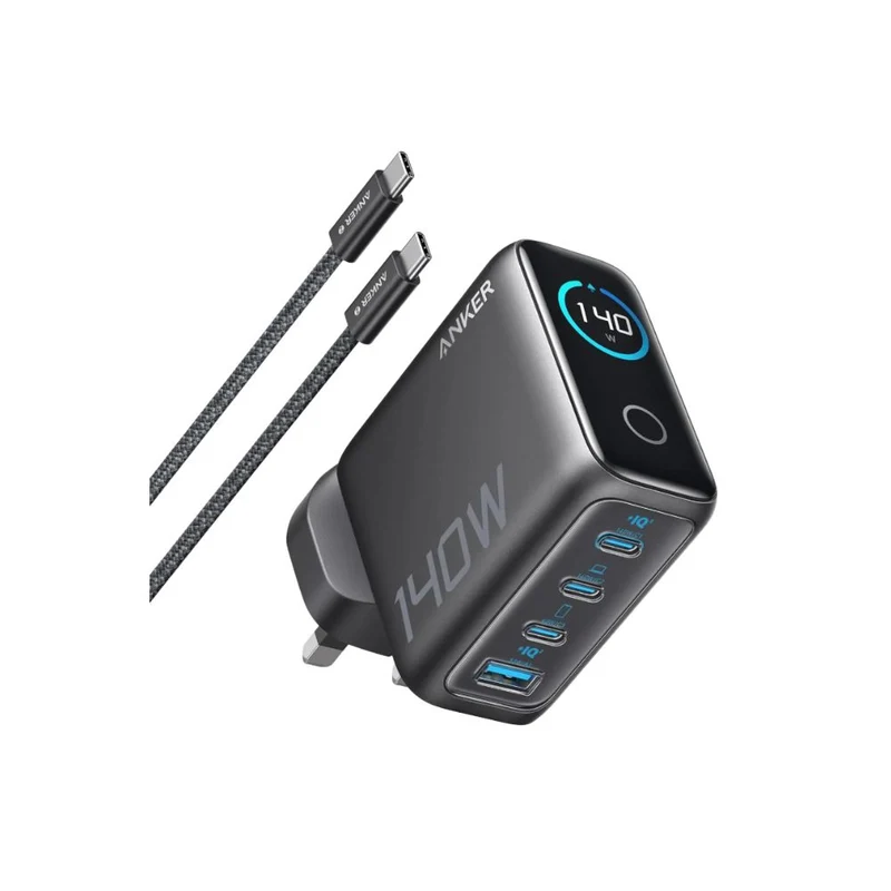 Anker Charger 140W 4-Port Foldable PD 3.1 USB-C GaN Charger B2697 (with Cable)