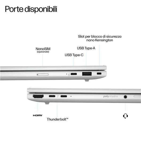 HP EliteBook 8 G1i Next Gen AI PC Wolf Pro Security Edition Copilot+ PC Intel Core Ultra 7 256V Computer portatile 40,6 cm (16") WUXGA 16 GB LPDDR5x-SDRAM 512 GB SSD Wi-Fi 7 (802.11be) Windows 11 Pro Argento