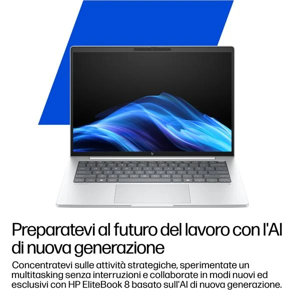 HP EliteBook 8 G1i Next Gen AI PC Wolf Pro Security Edition Copilot+ PC Intel Core Ultra 7 256V Computer portatile 40,6 cm (16") WUXGA 16 GB LPDDR5x-SDRAM 512 GB SSD Wi-Fi 7 (802.11be) Windows 11 Pro Argento