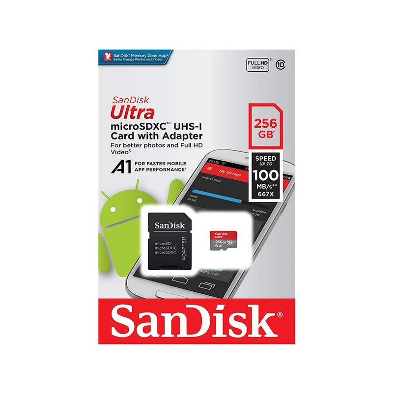 Sandisk Ultra 256GB Class 10 Micro 100Mb/s