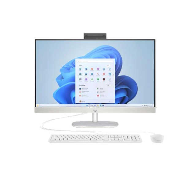HP 27 inch All-in-One 27-cr1019nl PC Intel Core Ultra 7 155U 68,6 cm (27") 1920 x 1080 Pixel 16 GB DDR5-SDRAM 512 GB SSD Windows 11 Home Wi-Fi 6 (802.11ax) AI PC Bianco