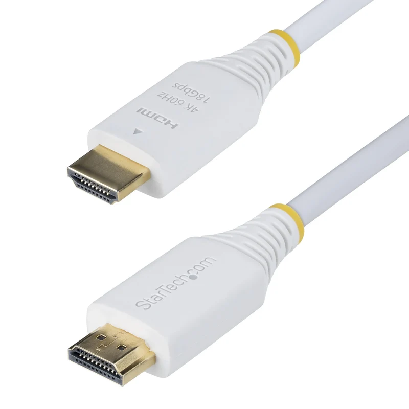 StarTech.com Cavo HDMI Premium Certificato Alta Velocità da 3m, 4K 60Hz / 1440p 144Hz, HDR10 / HDCP 2.2 / ARC, 18 Gbps, UHD HDMI 2.0 per TV / Monitor / Display, Rivestimento in TPE, Bianco