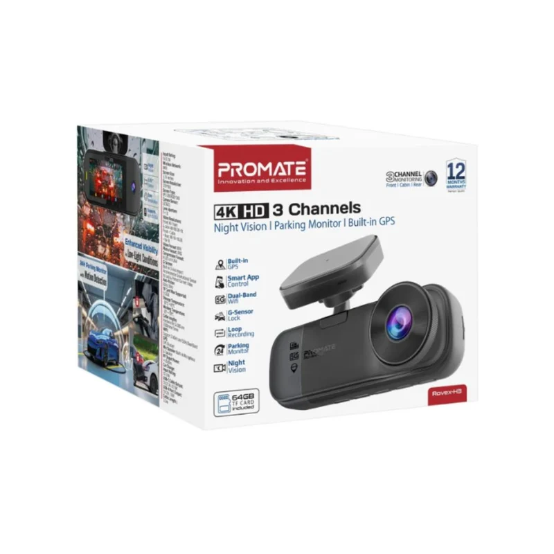 Promate Rovex-H3 4K HD Dash-Cam