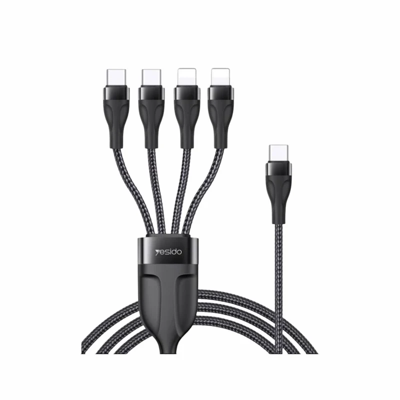 Yesido CA110 4 in 1 Charging Data Cable | Type-C to 2 TC + 2 IP