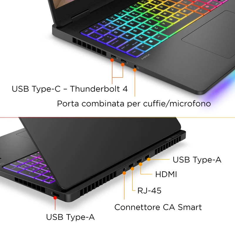 HP OMEN MAX Gaming Laptop 16-ak0000nlx Copilot+ PC AMD Ryzen AI 9 375 Computer portatile 40,6 cm (16") WQXGA 32 GB DDR5-SDRAM 1 TB SSD NVIDIA GeForce RTX 5080 Wi-Fi 6E (802.11ax) Windows 11 Home Nero
