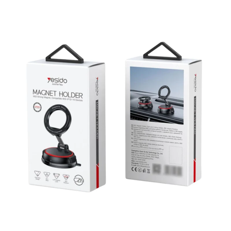 Yesido C219 Suction Cup Car MagSafe Magnetic Mobile Phone Holder (Black)