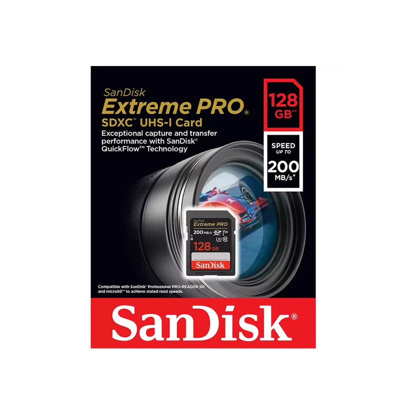 Sandisk SD Card 128GB 200MB/s Extreme Pro