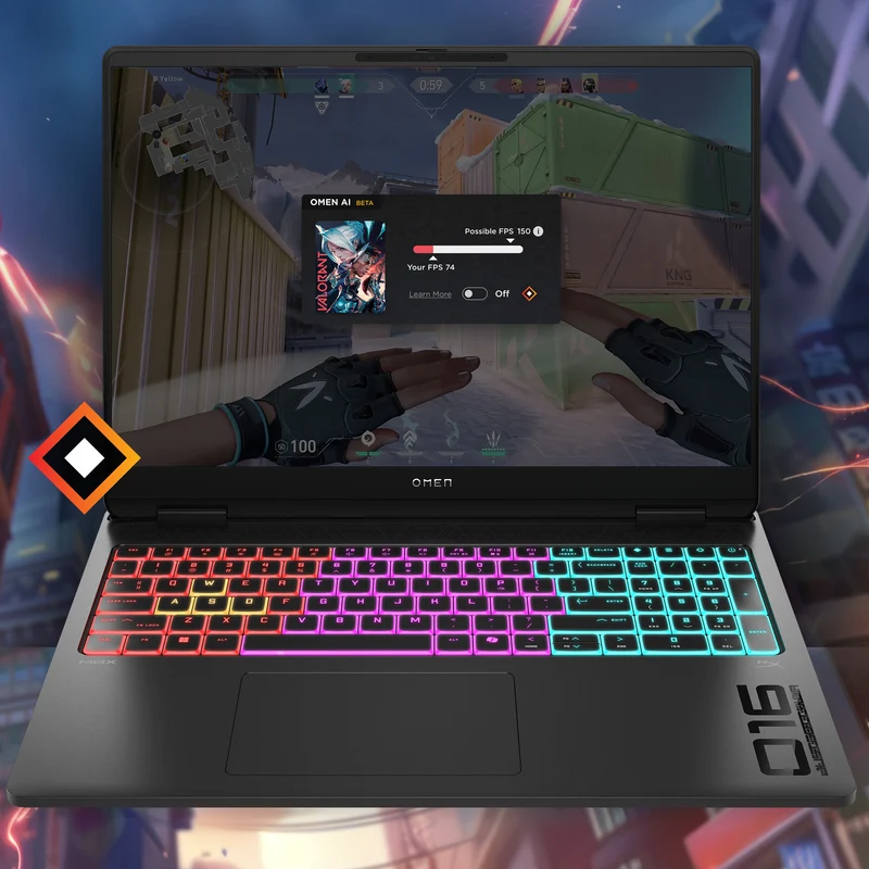 HP OMEN MAX Gaming Laptop 16-ah0002nlx Intel Core Ultra 7 255HX Computer portatile 40,6 cm (16") WQXGA 16 GB DDR5-SDRAM 1 TB SSD NVIDIA GeForce RTX 5070 Wi-Fi 6E (802.11ax) Windows 11 Home AI PC Nero