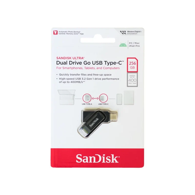 Sandisk 256gb Usb-C Dual Drive Go 400mb/s