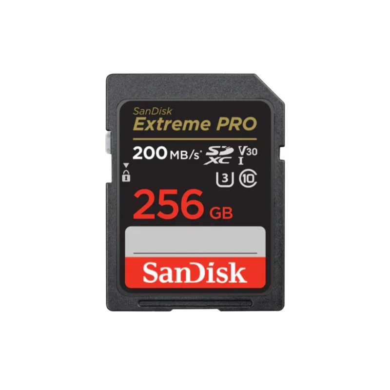 Sandisk SD Card 256GB Extreme Pro 200mb/s V30
