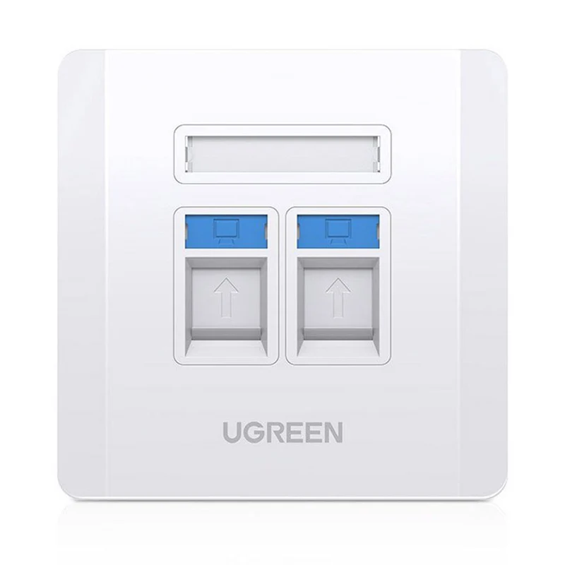 UGreen Dual Port Wall Plate LAN / RJ45 / RJ11 - 80182