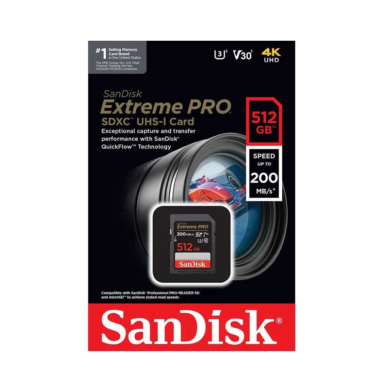Sandisk SD Card 512GB 200MB/S Extreme Pro