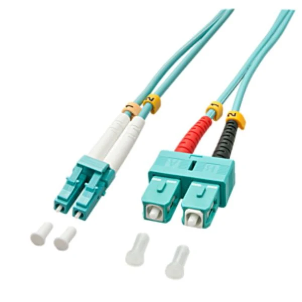 Lindy 3.0m OM3 LC - SC Duplex cavo InfiniBand e in fibra ottica 3 m Turchese