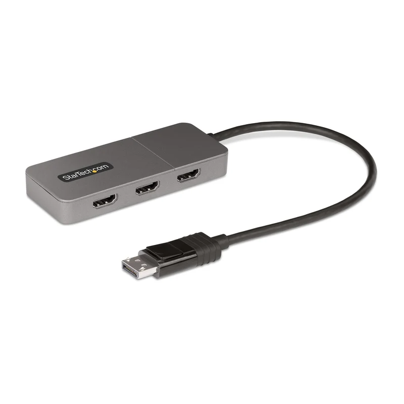 StarTech.com Adattatore DP HDMI a 3 Porte - Hub MST da DisplayPort a HDMI 4K 60Hz - Convertitore DP1.4 a Multi Monitor HDMI per Notebook - Splitter HDMI con Cavo Integrato da 30cm, Alimentato da USB - Solo Windows