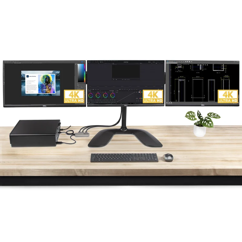 StarTech.com Adattatore DP HDMI a 3 Porte - Hub MST da DisplayPort a HDMI 4K 60Hz - Convertitore DP1.4 a Multi Monitor HDMI per Notebook - Splitter HDMI con Cavo Integrato da 30cm, Alimentato da USB - Solo Windows