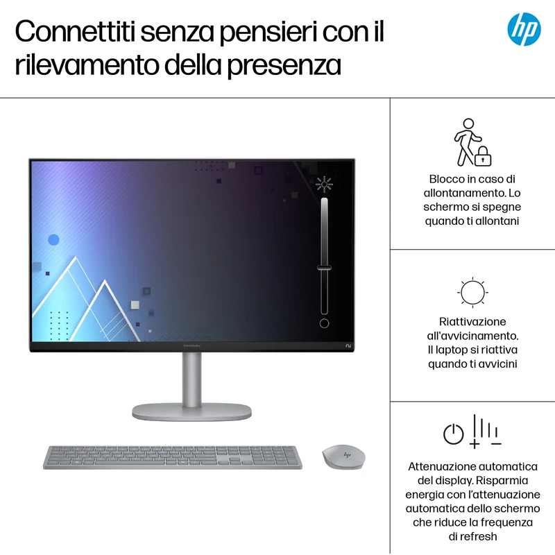 HP OmniStudio X All-in-One Desktop Next Gen AI 27-cs1009nl PC Copilot+ PC Intel Core Ultra 7 256V 68,6 cm (27") 1920 x 1080 Pixel Touch screen PC All-in-one 16 GB LPDDR5x-SDRAM 1 TB SSD Windows 11 Home Argento