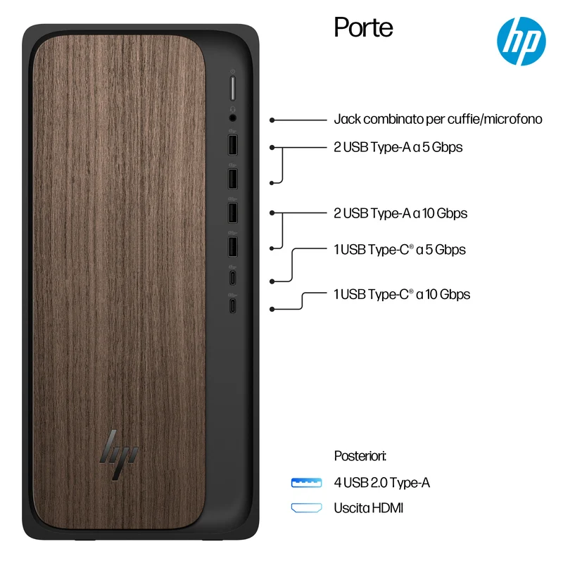 HP OmniDesk Desktop AI M03-0024nl PC Intel Core Ultra 5 225 16 GB DDR5-SDRAM 1 TB SSD NVIDIA GeForce RTX 5060 Windows 11 Home Tower AI PC