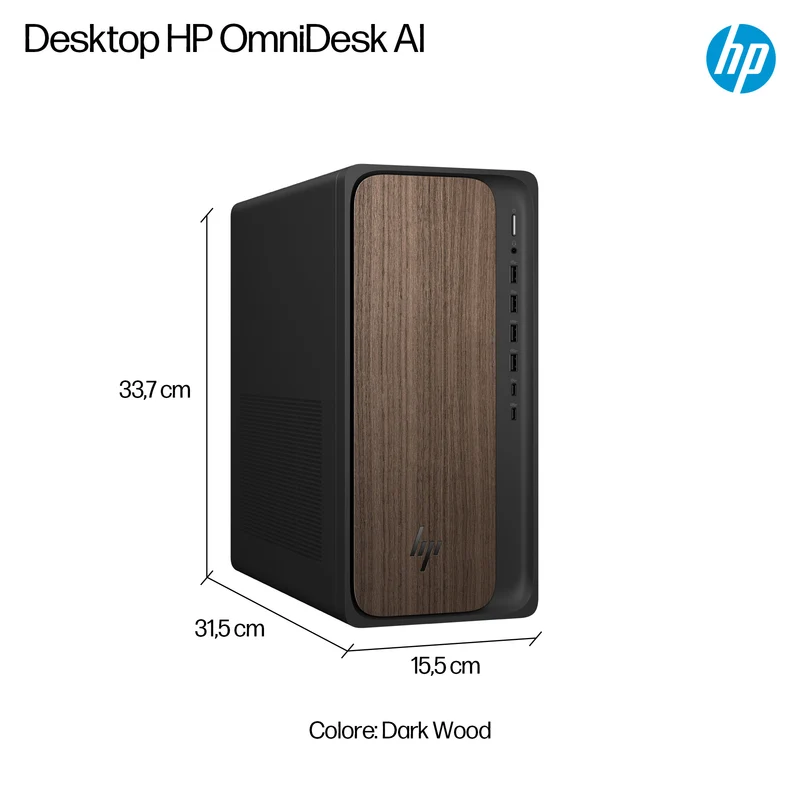 HP OmniDesk Desktop AI M03-0024nl PC Intel Core Ultra 5 225 16 GB DDR5-SDRAM 1 TB SSD NVIDIA GeForce RTX 5060 Windows 11 Home Tower AI PC