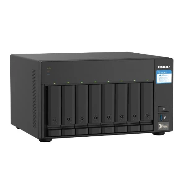 QNAP TS-832PX NAS Tower Annapurna Labs AL324 4 GB DDR4 0 TB QNAP Turbo System Alluminio, Nero