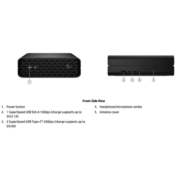 HP Z2 Mini G1i Workstation Desktop PC Wolf Pro Security Edition Intel Core Ultra 7 265 32 GB DDR5-SDRAM 1 TB SSD NVIDIA RTX A400 Windows 11 Pro Mini PC Stazione di lavoro AI Workstation, AI PC Nero