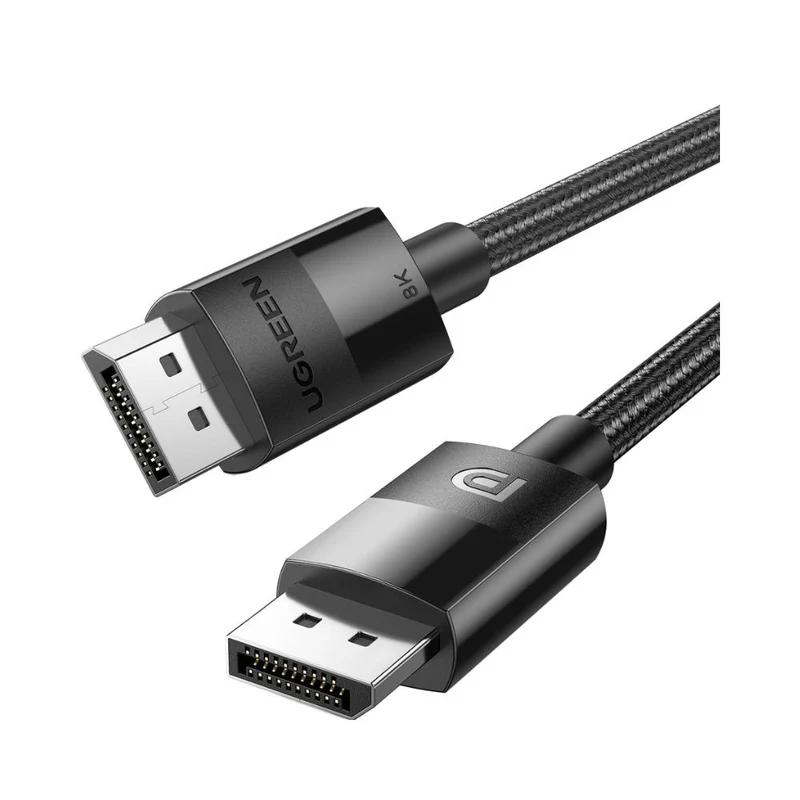 Ugreen 80390 DP 1.4 Male to Male Plastic Case Braided Cable 1m