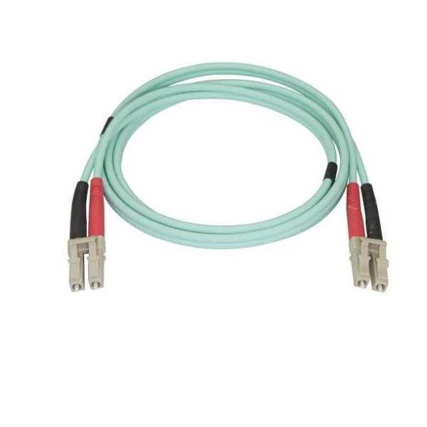 StarTech.com Cavo in fibra ottica multimodale da LC/UPC a LC/UPC OM4 da 3 m - Fibra LOMMF/VCSEL Zipcord da 50/125 µm, Reti 100G - Bassa perdita di inserzione - Cavo patch in fibra LSZH - Turchese