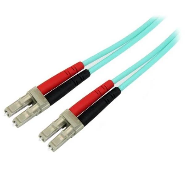 StarTech.com Cavo in fibra ottica multimodale da LC/UPC a LC/UPC OM4 da 3 m - Fibra LOMMF/VCSEL Zipcord da 50/125 µm, Reti 100G - Bassa perdita di inserzione - Cavo patch in fibra LSZH - Turchese