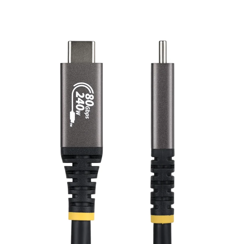 StarTech.com Cavo USB4 da 1,5 m, Cavo USB-C Certificato USB-IF, 80Gbps, PD 240W, 8K 120Hz / 4K 240Hz DP2.1 DP80, Cavetto Tipo-C compatibile Thunderbolt 4