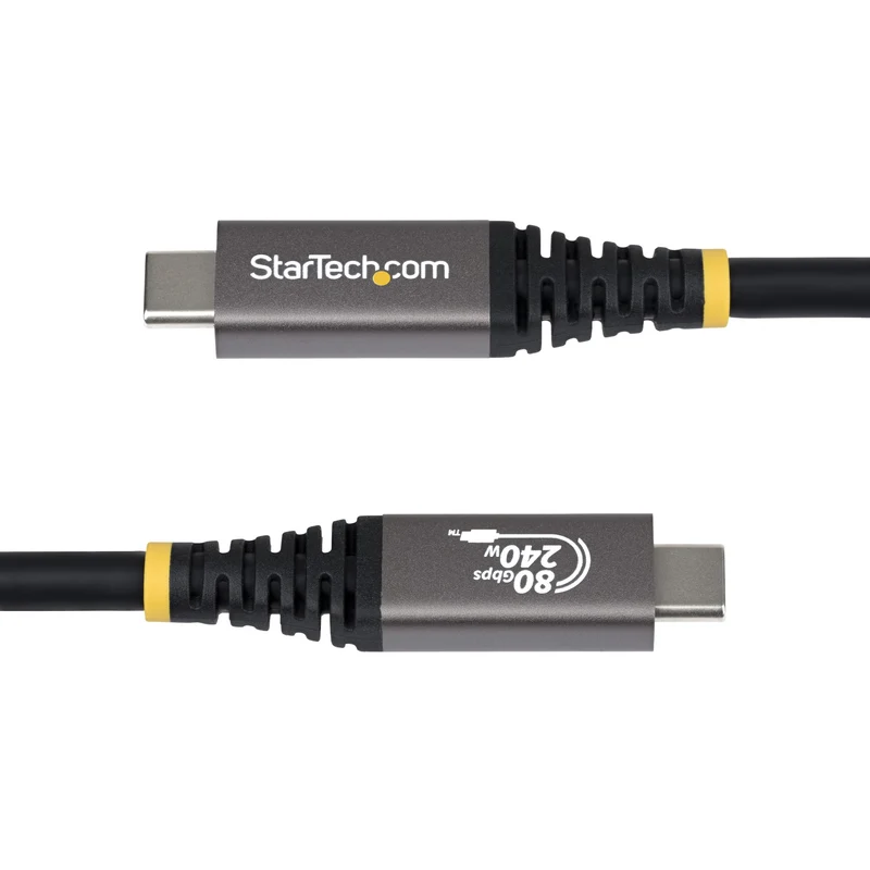 StarTech.com Cavo USB4 da 1,5 m, Cavo USB-C Certificato USB-IF, 80Gbps, PD 240W, 8K 120Hz / 4K 240Hz DP2.1 DP80, Cavetto Tipo-C compatibile Thunderbolt 4